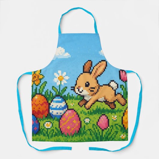 8-Bit süßer Osterhase/Kaninchen Schürze (Vorderseite)