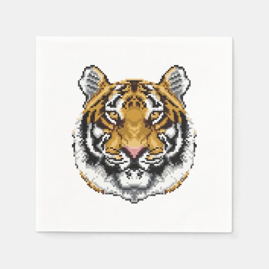 8 Bit Tiger Serviette (Vorderseite)