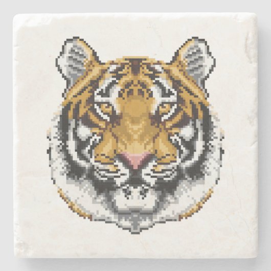 8 Bit Tiger Steinuntersetzer (Vorderseite)