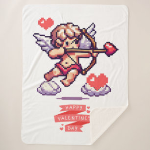 8-Bit Valentinstag Klassiker/vintage Cupid Sherpadecke