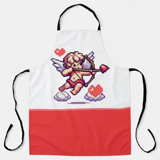 8 Bit Valentinstag Klassiker/Vintager Cupid Schürze (Vorderseite)