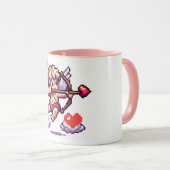 8 Bit Valentinstag Klassiker/Vintager Cupid Tasse (VorderseiteRechts)