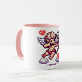 8 Bit Valentinstag Klassiker/Vintager Cupid Tasse (Vorderseite Links)