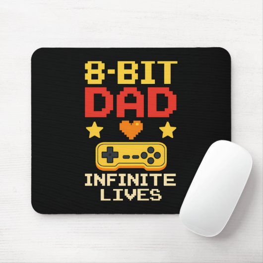 8-Bit-Vater mit unendlichen Leben Mousepad (Mit Mouse)