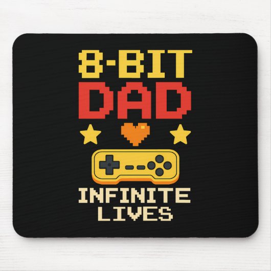 8-Bit-Vater mit unendlichen Leben Mousepad (Vorne)