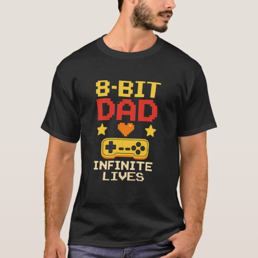 8-Bit-Vater mit unendlichen Lives-T - Shirt (Vorderseite)