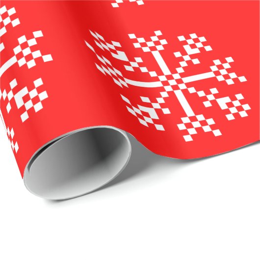 8 Bit Videospiel-Schneeflocke Geschenkpapier (Rolleneckpunkt)