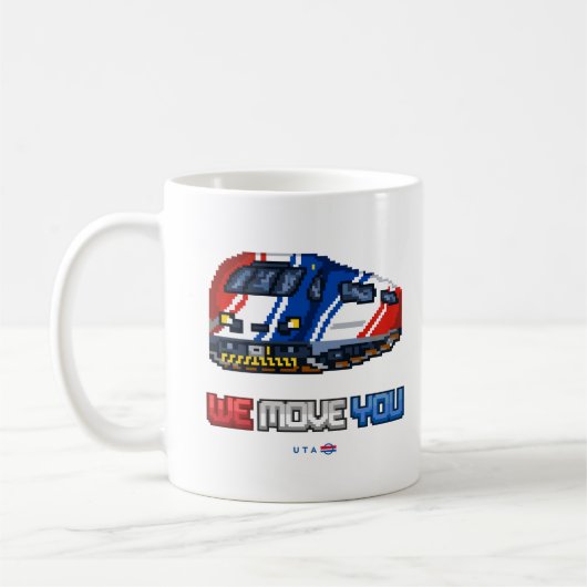 8-Bit We Move You FrontRunner-Tasse Kaffeetasse (Links)