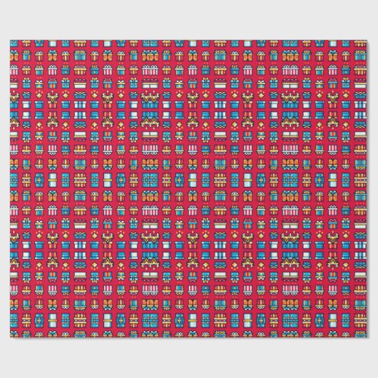 8 Bit Weihnachten Geschenkpapier (Flach)