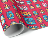 8 Bit Weihnachten Geschenkpapier (Rolleneckpunkt)