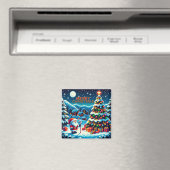 8-Bit-Weihnachtsbaum & Santa Magnet (In Situ (Geschirrspüler))
