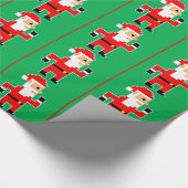 8 Bit Weihnachtsmann Geschenkpapier (Ecke)