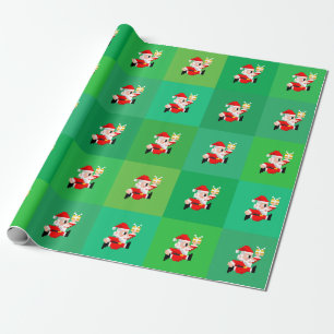 8-Bit Weihnachtsmann Weihnachtspapier Geschenkpapier