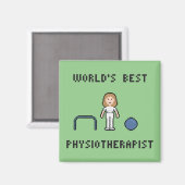 8 Bit Welt besten Physiotherapeuten Magnet (Vorderseite/Rückseite)