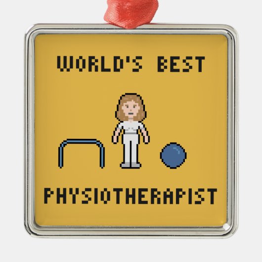 8 Bit Welt besten Physiotherapeuten Ornament (Vorne)