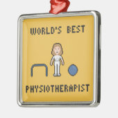 8 Bit Welt besten Physiotherapeuten Ornament (Links)