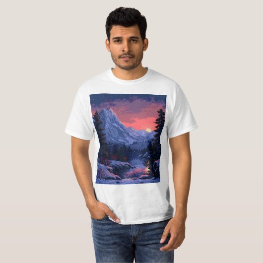 8 Bit Winternacht T-Shirt