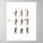 8-Bit Zombie Apokalypse Pixel Art Poster (Vorne)