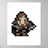 8-Bit-Zwerg 16x16 Pixel-Art-Poster Poster (Vorne)