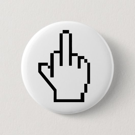 8-BitMittelfinger Button (Vorderseite)