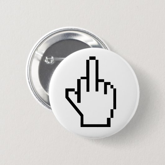 8-BitMittelfinger Button (Vorne & Hinten)