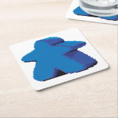 8-Bitpixel Meeple Set von 6 quadratischen Rechteckiger Pappuntersetzer (angewinkelt)