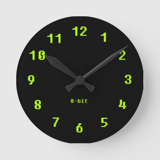 8-Bitpixel Runde Wanduhr (Vorderseite)