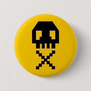 8-Bitpixel-Schädel Button