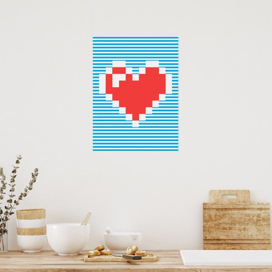 8 Bits Heart Poster (Küche)