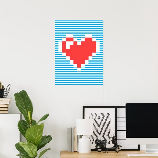 8 Bits Heart Poster (Heimbüro)