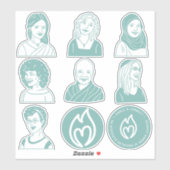 8" Blatt Türkiskleber Aufkleber (Blatt)