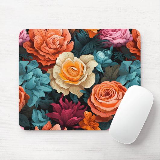 #8 Blumenmuster Mousepad (Mit Mouse)