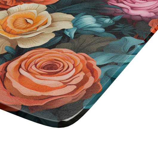 #8 Blumenmuster Schneidebrett (Ecke)