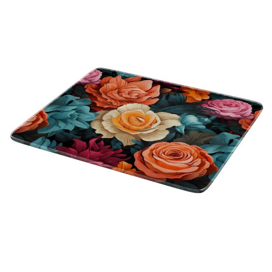 #8 Blumenmuster Schneidebrett (Ecke)