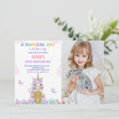 8. Blumenzwiebeln Geburtstag Einladung mit Foto (Stehend Vorderseite)