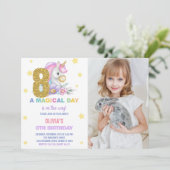 8. Blumenzwiebeln Geburtstag Einladung mit Foto (Stehend Vorderseite)