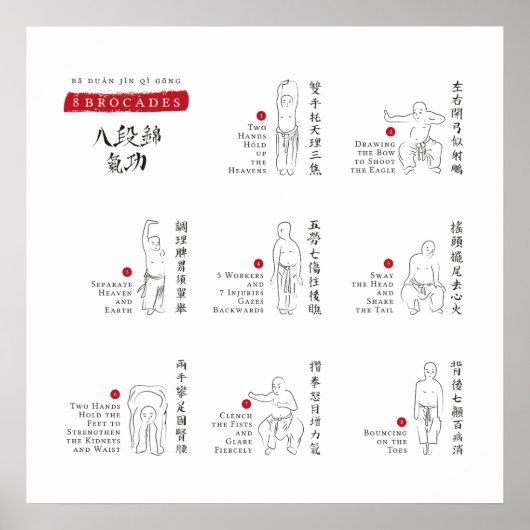8 Brocades Ba Duan Jin QiGong Poster (Vorne)