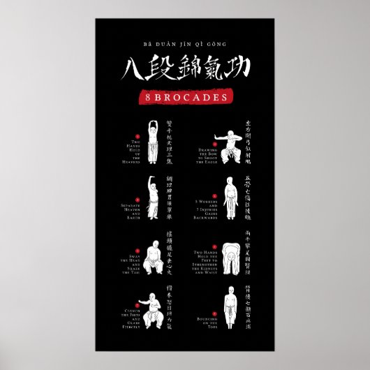 8 Brocades Ba Duan Jin QiGong Poster (Vorne)