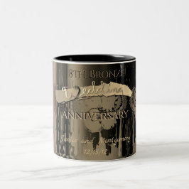 8. Bronze-Hochzeit-Jubiläum Steampunk Zweifarbige Tasse