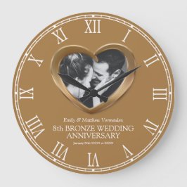 8. Bronze Hochzeitstag Foto Herz Große Wanduhr