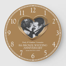 8. Bronze Hochzeitstag Foto Herzzahlen Große Wanduhr