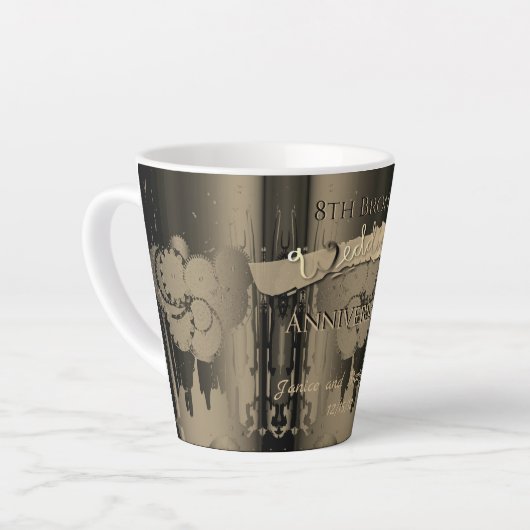 8. Bronze-Hochzeitstag Steampunk Milchtasse (Linke Ecke)