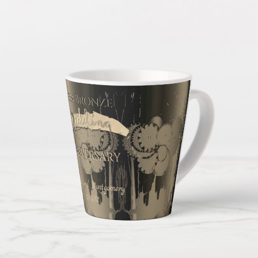 8. Bronze-Hochzeitstag Steampunk Milchtasse (Rechte Ecke)