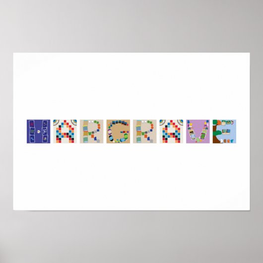 8 Buchstaben Name Board Game Alphabet Poster (Vorne)