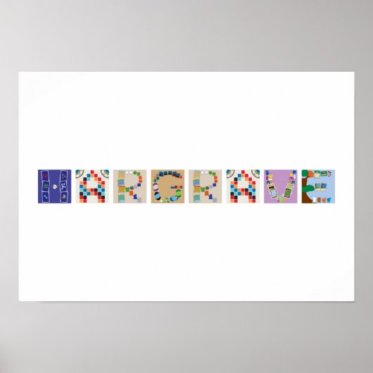 8 Buchstaben Name Board Game Alphabet Poster (Vorne)