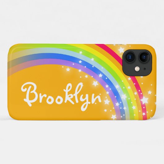 8 Buchstaben Name Regenbogen Sterne Orange Himmel Case-Mate iPhone Hülle (Rückseite (Horizontal))