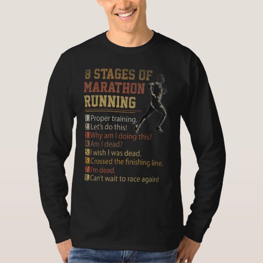 8 Bühnen Marathon laufen auf Cross Country Race Ru T-Shirt (Vorderseite)