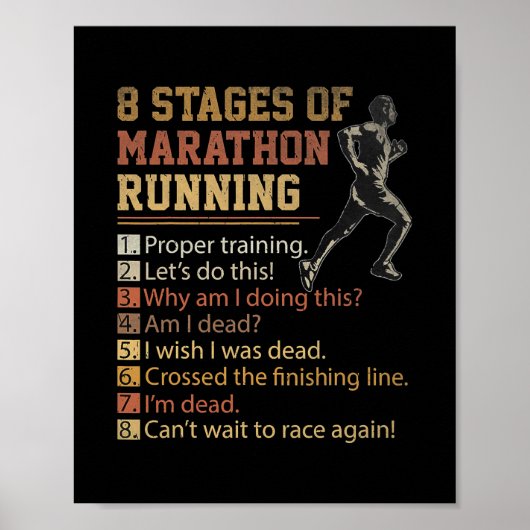 8 Bühnen Marathon-Laufstrecke Poster (Vorne)