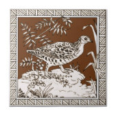 #8 der 12 Repro 1880er Minton Mocha Bird Series Fliese (Vorderseite)