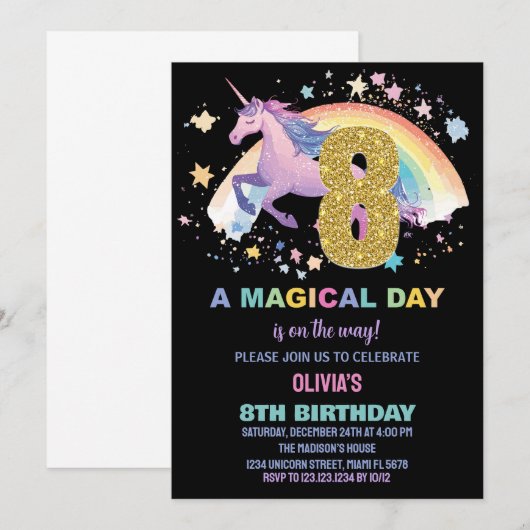 8. Einladung zum Geburtstag (Vorne/Hinten)